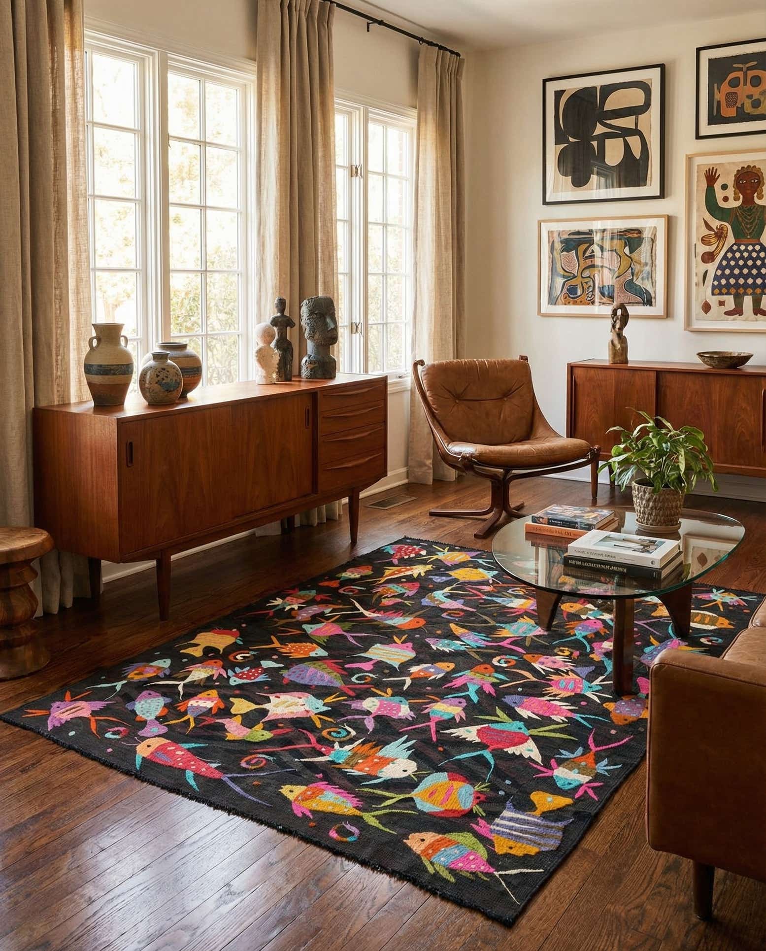 140cm x 190cm Handgeweven Kilim Suzani Wol Vloerkleed