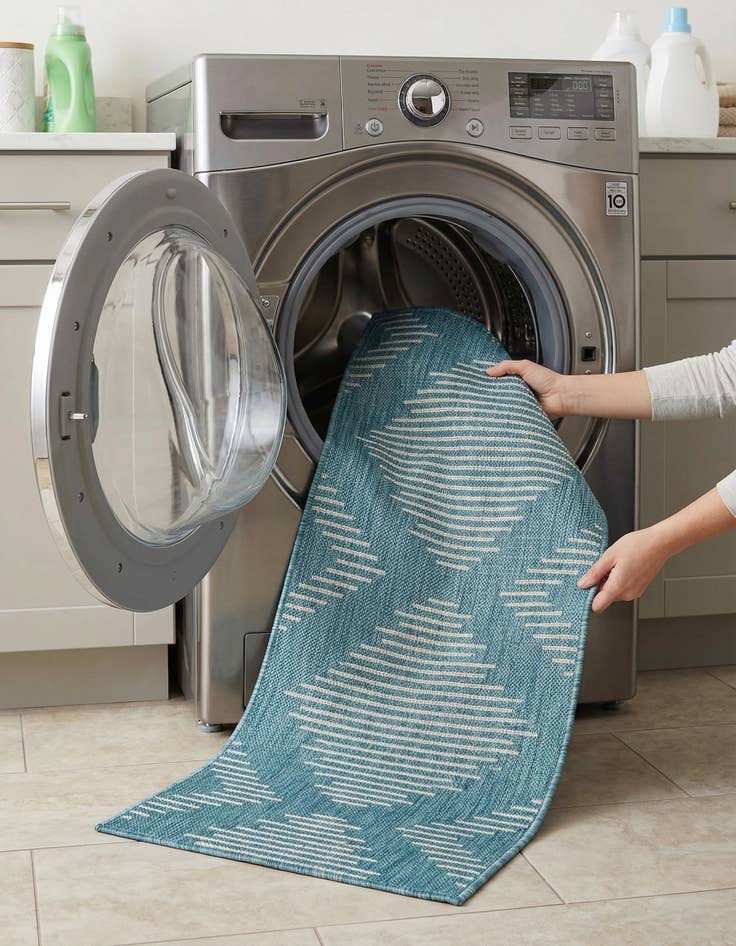 Detail image of  2' x 5' 3  Washable Modern Indoor / Outdoor Runner Rug