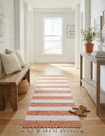 2' 7 x 12' Hand Woven Chindi Rag Runner Rug