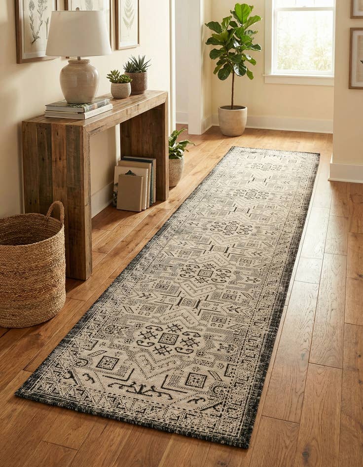Detail image of 2' 7 x 12' Easy-Clean Aztec Indoor / Outdoor Runner Rug