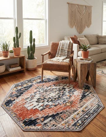 Rust Red Tucson Octagon Rug