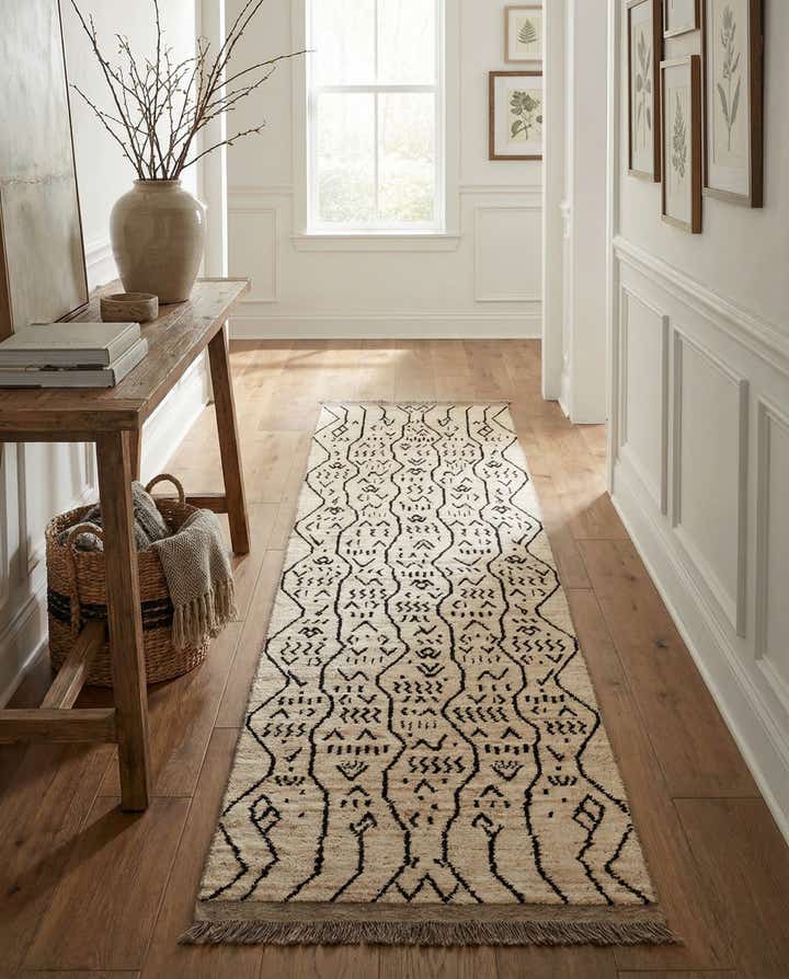 3' 4 x 12' 10 Hand Knotted Moroccan Wool Runner Rug
