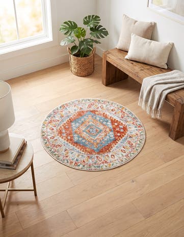Salmon Paragon Round Rug