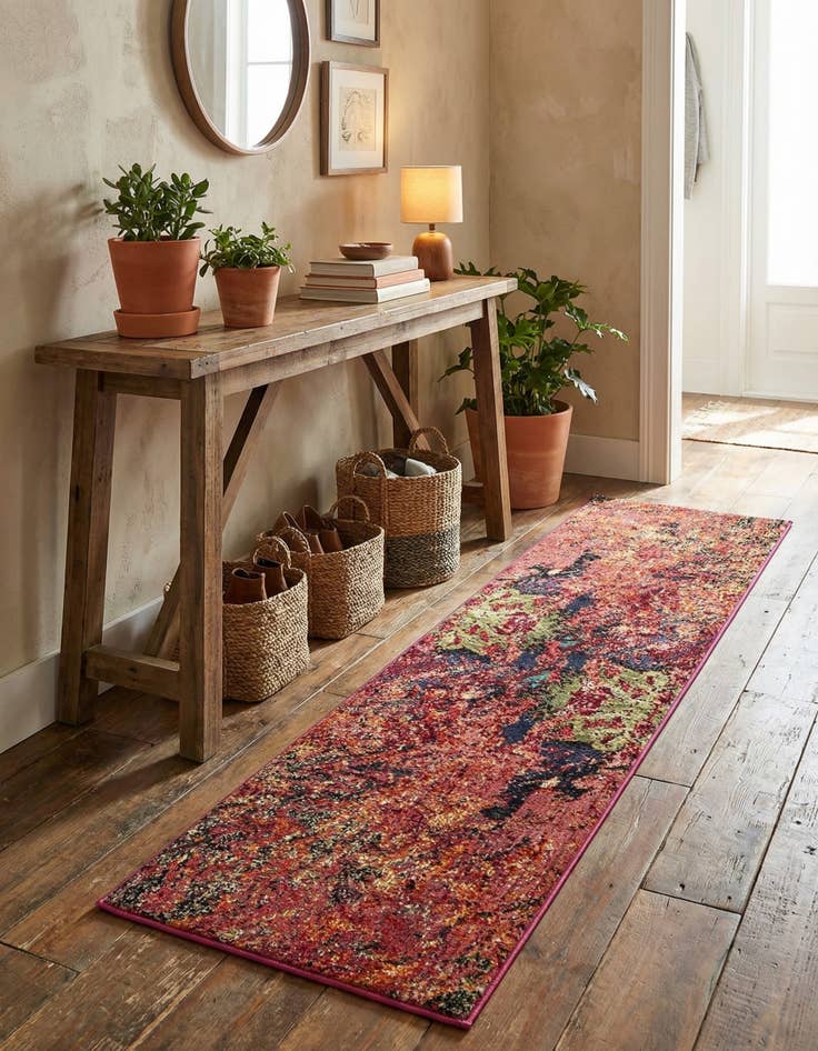 Detail image of 2' x 8'  Washable Haerfest Runner Rug