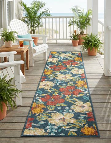 2' 7 x 12' Easy-Clean Coastal Indoor / Outdoor Runner Rug
