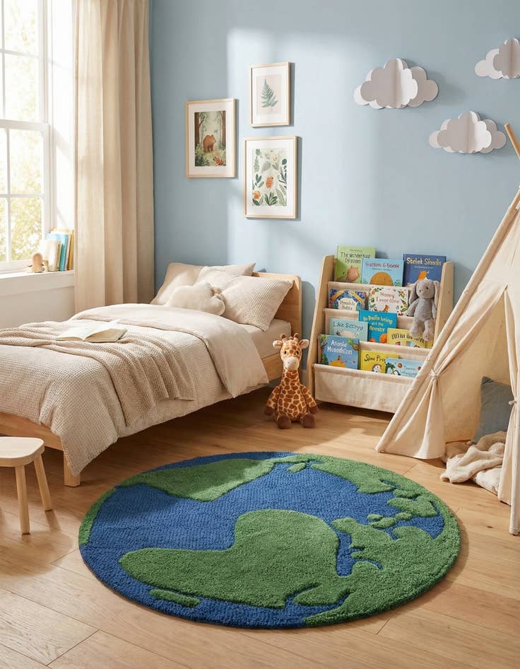 Detail image of 2' x 2' Playtime Kids Wool Freeform Rug