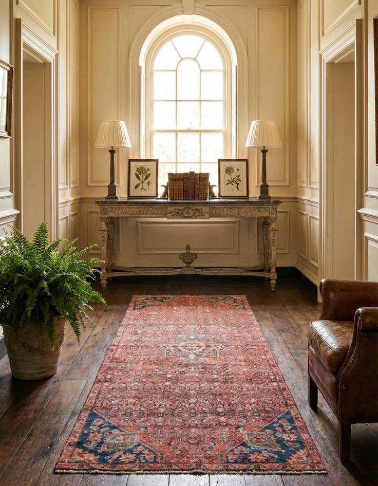 Detail image of 3' 9 x 10' Hand Knotted Ultra Vintage Persian Wool Runner Rug