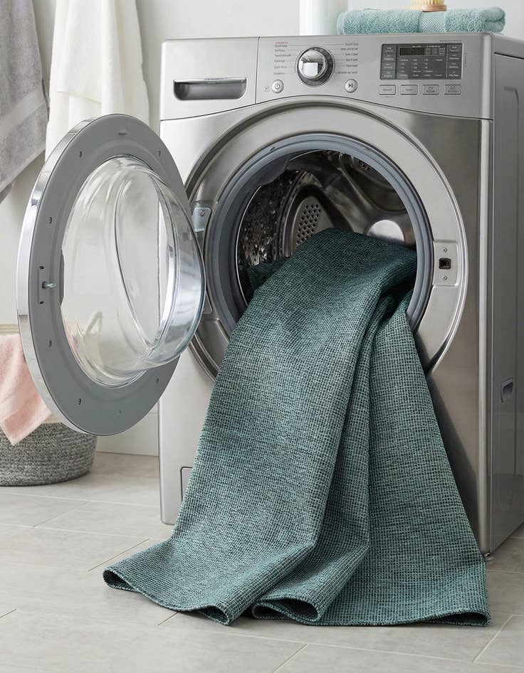 Detail image of 6' 1 x 6' 1  Washable Solid Indoor / Outdoor Square Rug