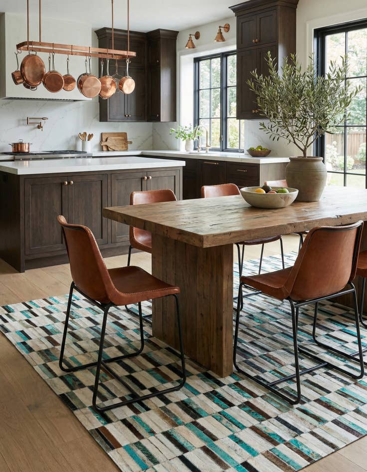 Detail image of 6' x 8' 11 Cowhide Stocks Rug