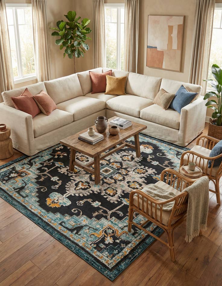 Detail image of 10' x 10'  Washable Casablanca Indoor / Outdoor Square Rug