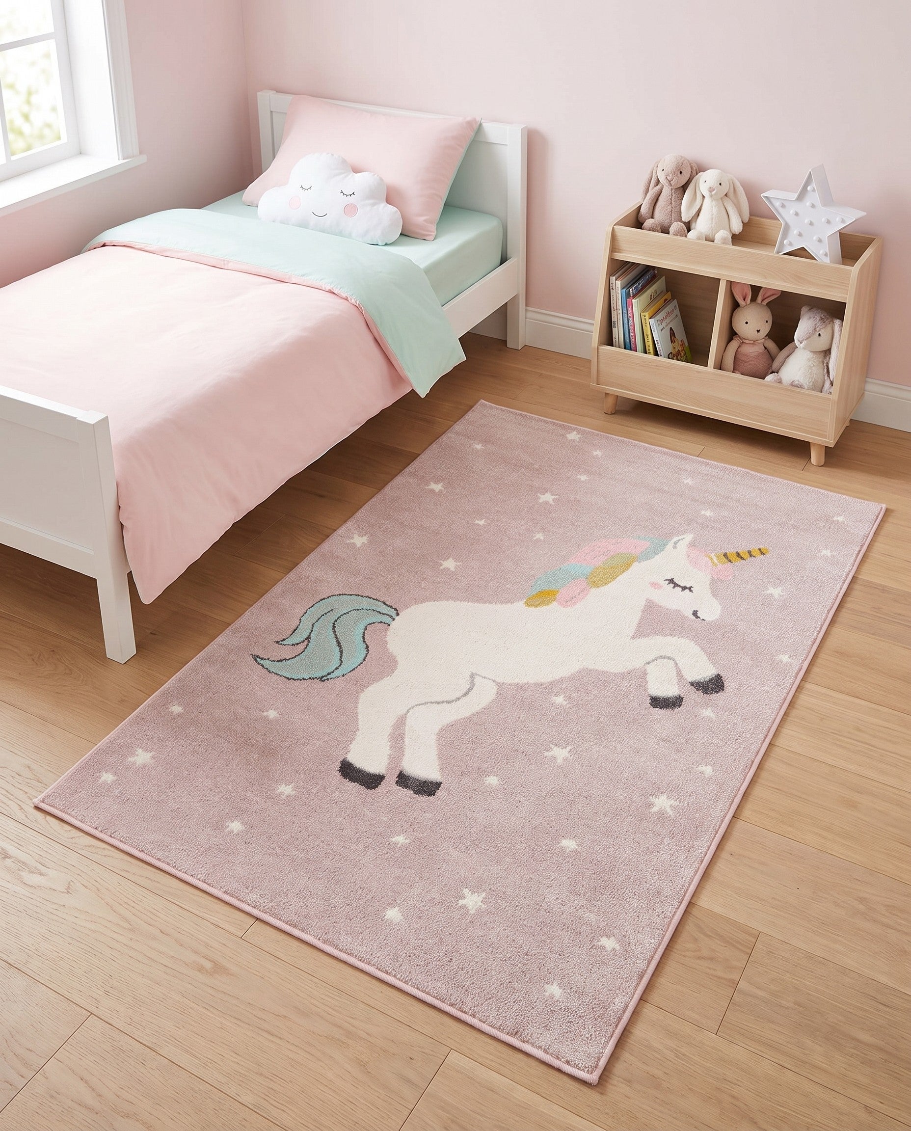 3' 11 x 5' 11 Unicorn Whimsy Kids Rug