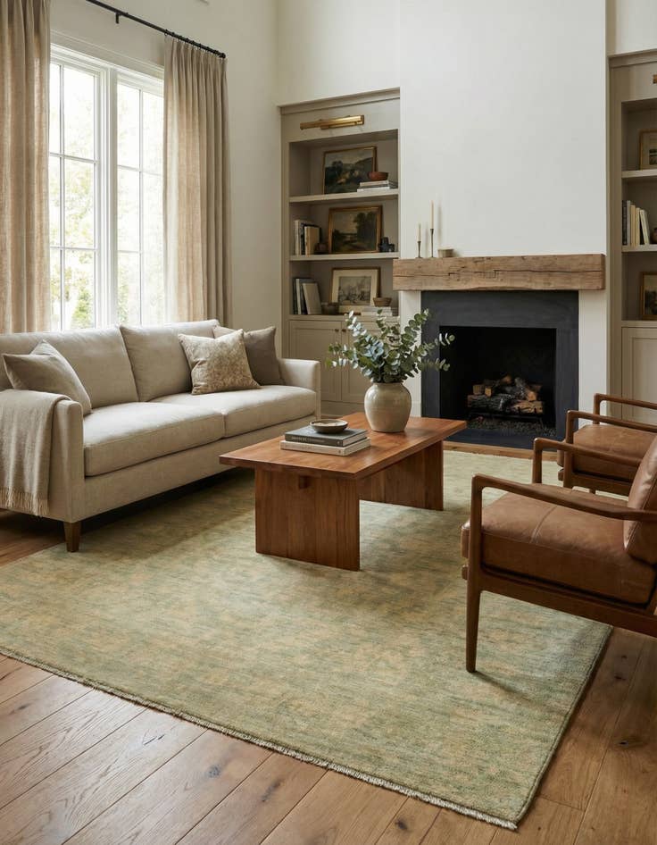 Detail image of 4' 7 x 6' 6  Hand Knotted Over-Dyed Ziegler Rug