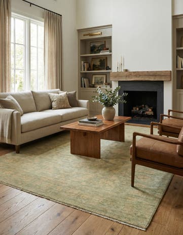 4' 7 x 6' 6 Hand Knotted Over-Dyed Ziegler Rug