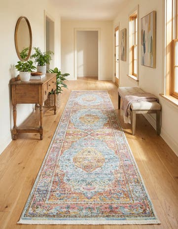 Light Blue Havana Runner Rug