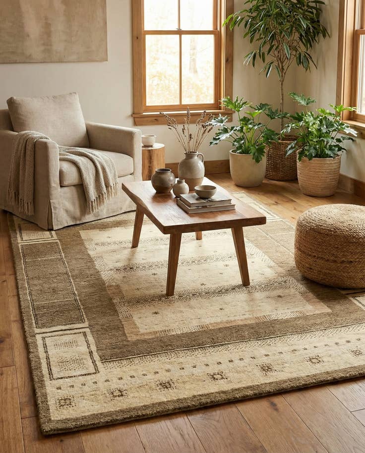 Detail image of 4' x 6' 2 Hand Knotted Kashkuli Gabbeh Wool Rug