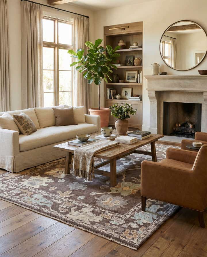 9' 2 x 13' Hand Knotted Oushak Wool Rug