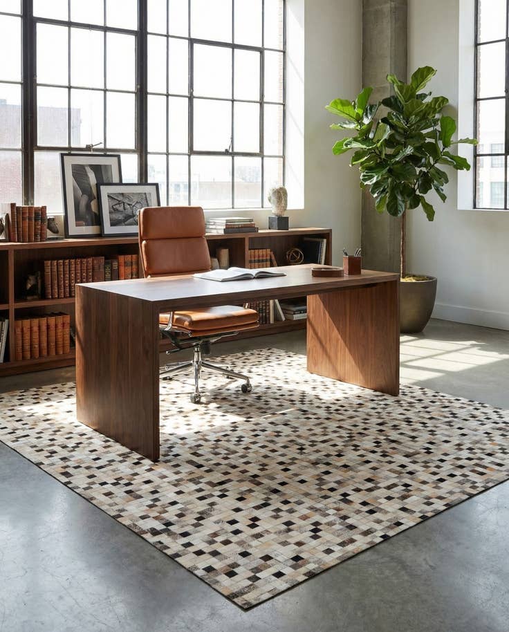 Detail image of 8' x 10' 1 Cowhide Stocks Rug