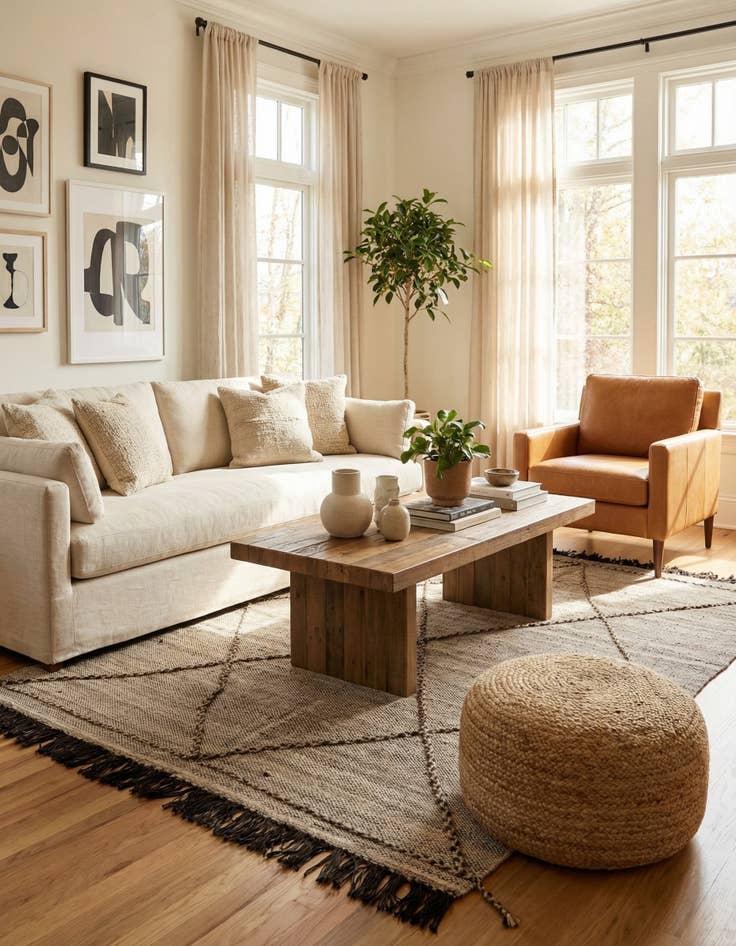 Detail image of 5' 3 x 8'  Hand Knotted Moroccan Wool Rug