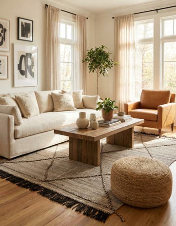 5' 3 x 8' Hand Knotted Moroccan Wool Rug