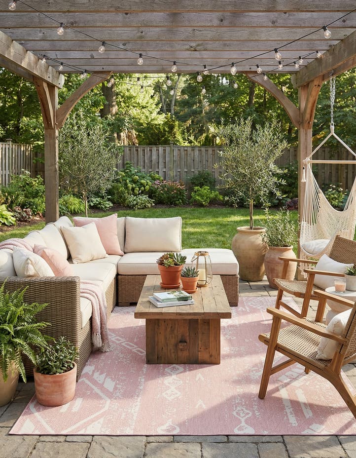 7' 10 x 10' Easy-Clean Bohemian Indoor / Outdo...