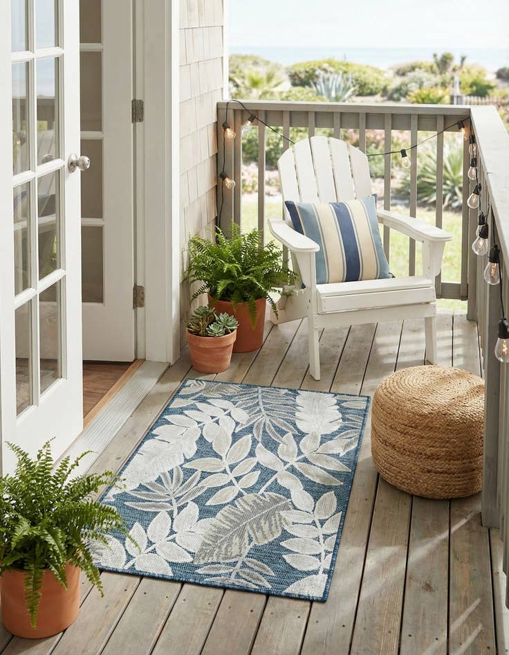 Detail image of 2' 2 x 3'  Washable Botanical Indoor / Outdoor Rug