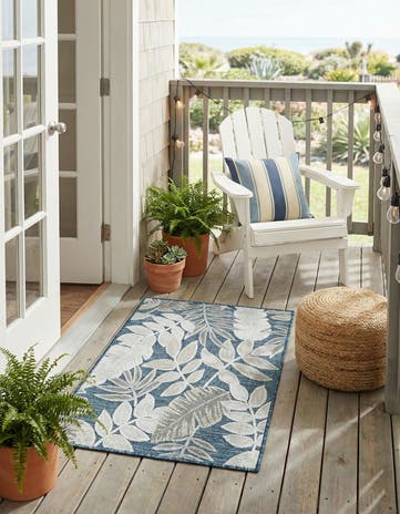2' 2 x 3' Easy-Clean Botanical Indoor / Outdoor Rug