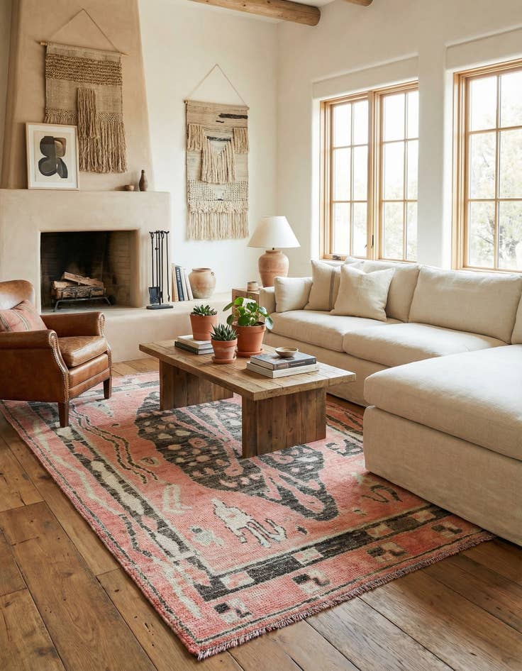 Detail image of 5' 4 x 8' 2  Hand Knotted Moroccan Wool Rug