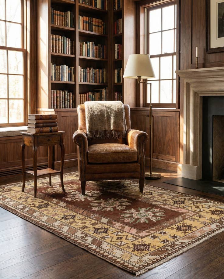 Detail image of 3' 9 x 6' 11 Hand Knotted Kars Wool Rug