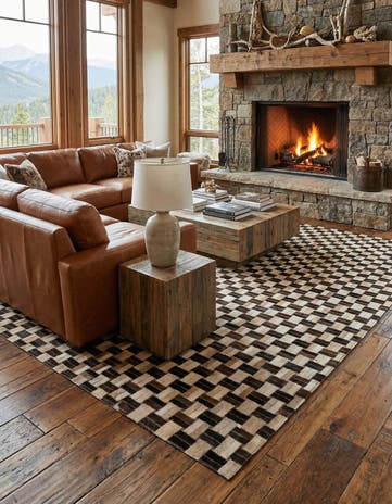4' 11 x 7' 9 Cowhide - Patchwork Rug