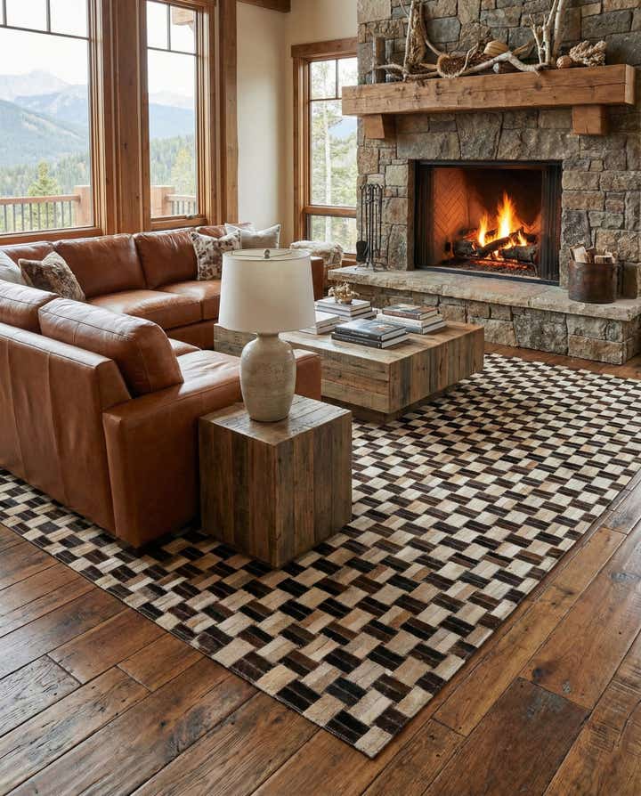 4' 11 x 7' 9 Cowhide - Patchwork Rug