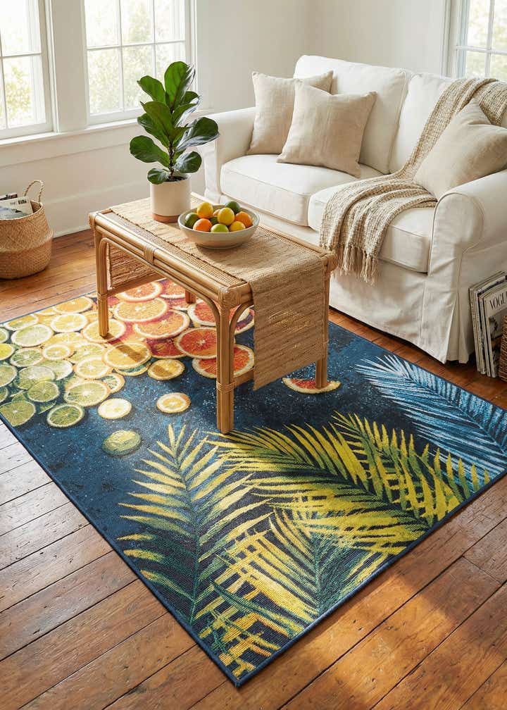 4' x 6' Easy-Clean Coastal Indoor / Outdoor Rug