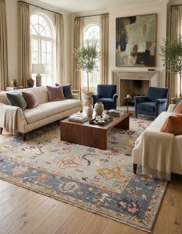 9' x 11' 9 Hand Knotted Oushak Rug
