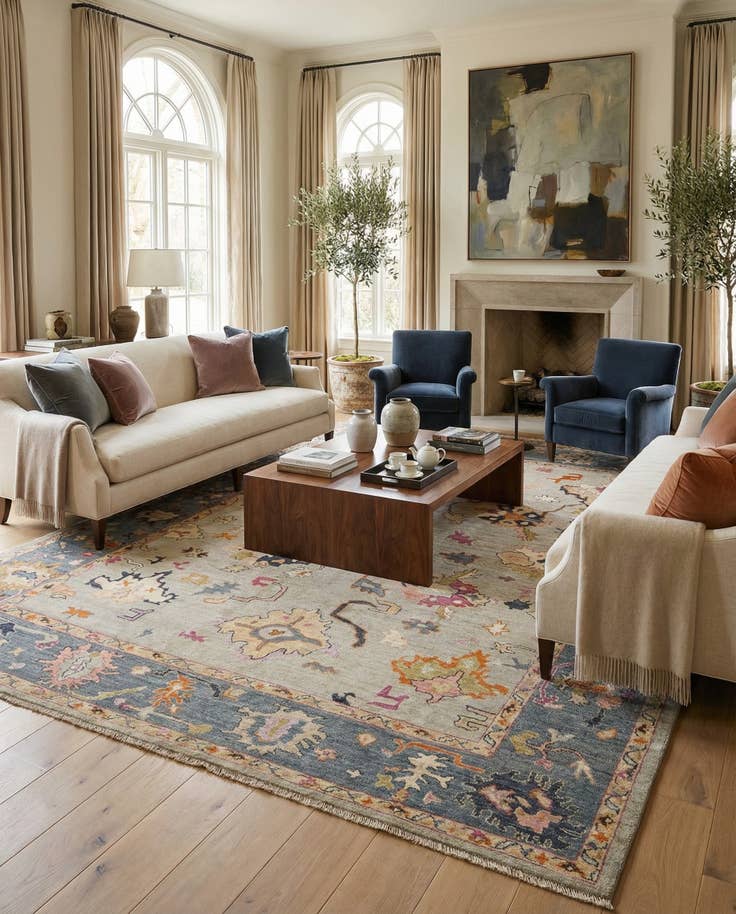 Detail image of 9' x 11' 9 Hand Knotted Oushak Rug