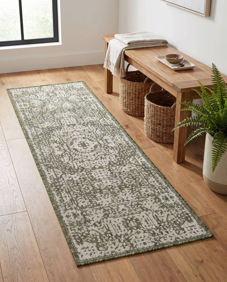 Detail image of 2' x 6' Easy-Clean Traditional Indoor / Outdoor Runner Rug