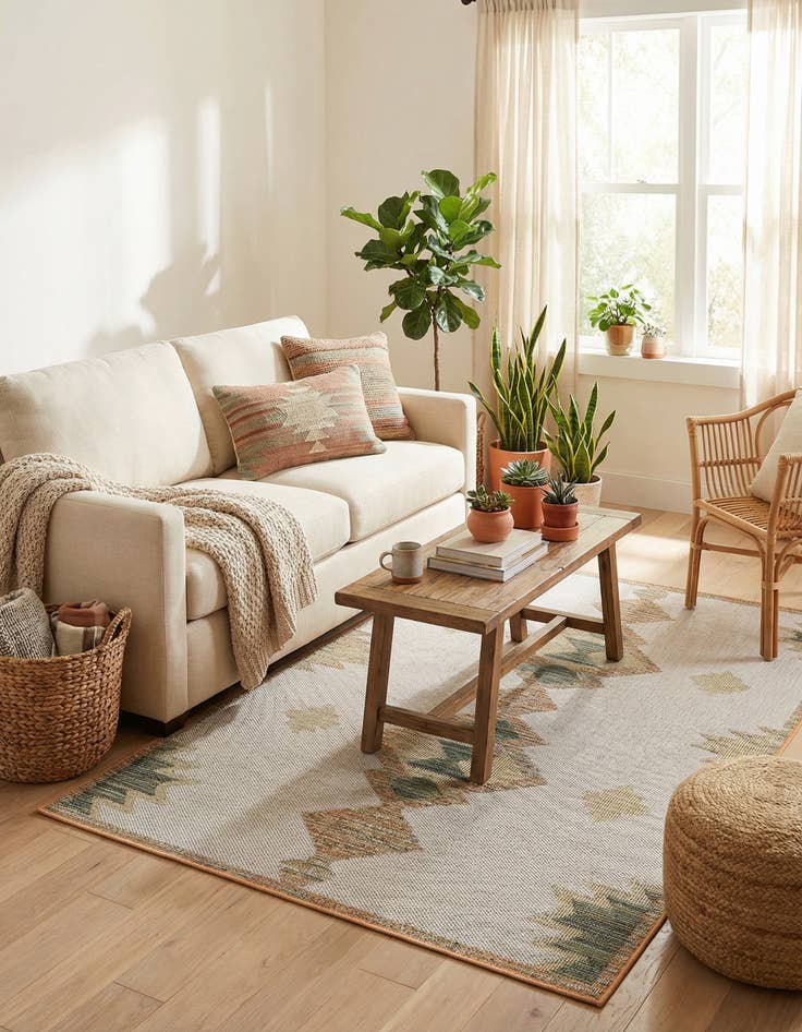 Detail image of 5' 3 x 7' 7  Washable Baja Indoor / Outdoor Rug