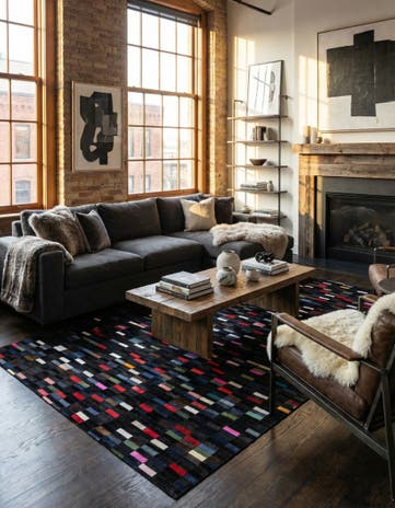 5' 2 x 8' Cowhide - Patchwork Rug