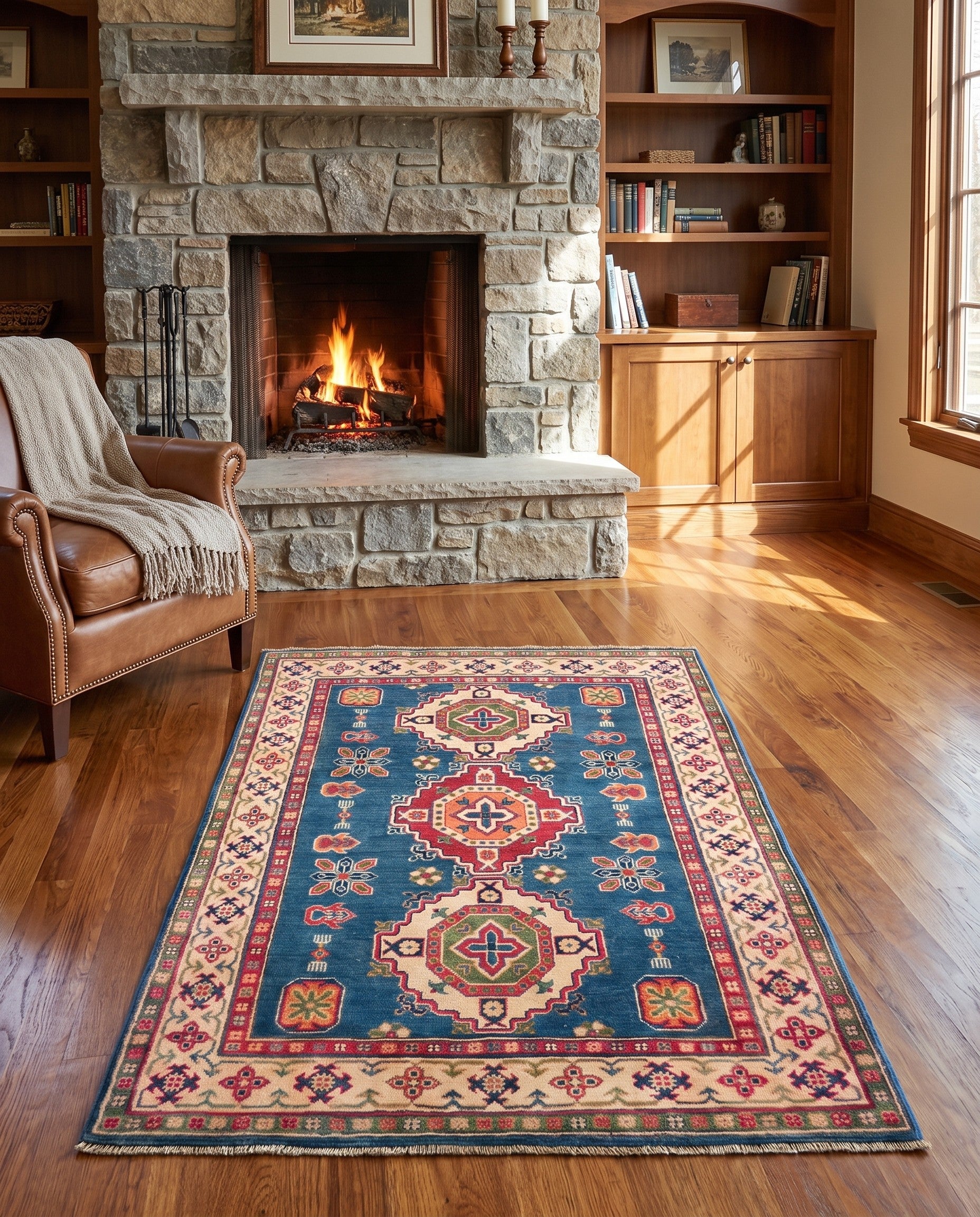 3' 10 x 5' 11 Hand Knotted Kazak Rug