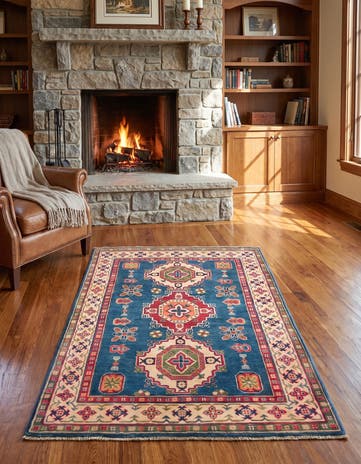 3' 10 x 5' 11 Hand Knotted Kazak Rug