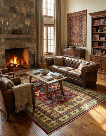 6' 8 x 9' 4 Hand Knotted Kazak Rug