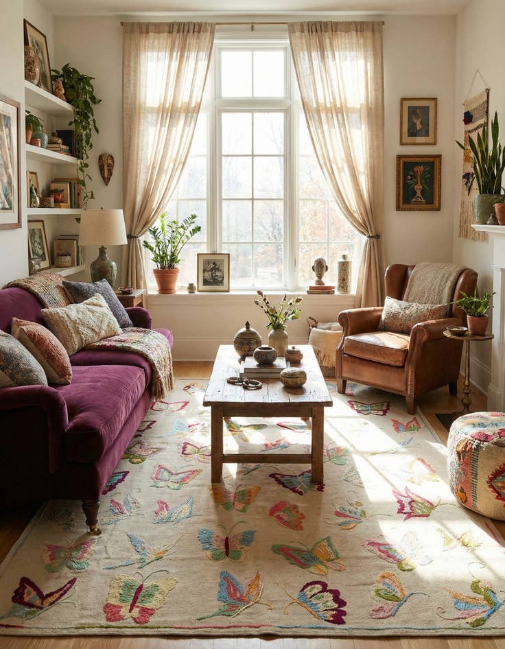 Detail image of 5' x 6' 2  Hand Woven Kilim Suzani Wool Rug