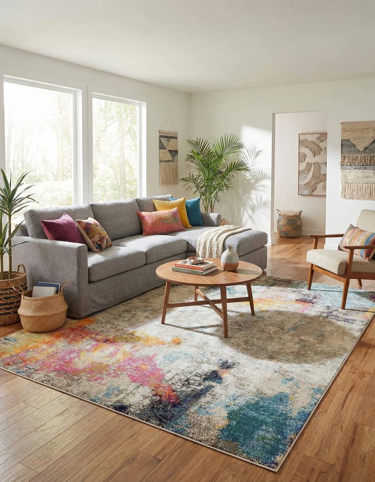 Detail image of 8' x 10'  Washable Spectrum Rug