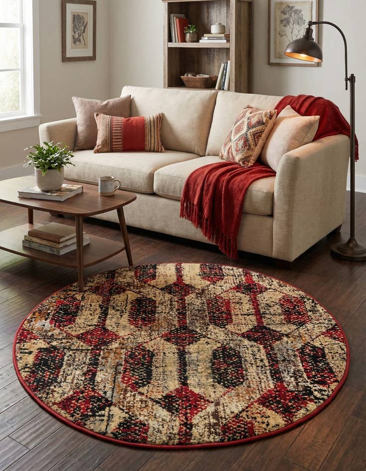 Detail image of  3' 3 x 3' 3 Saturn Round Rug