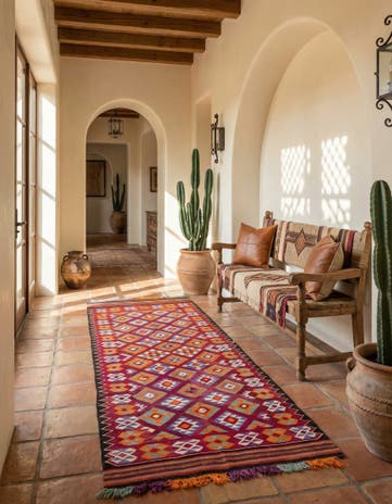 4' 5 x 11' 1 Hand Knotted Kilim Fars Persian Wool Runner Rug