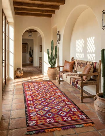 4' 5 x 11' 1 Hand Knotted Kilim Fars Persian Wool Runner Rug