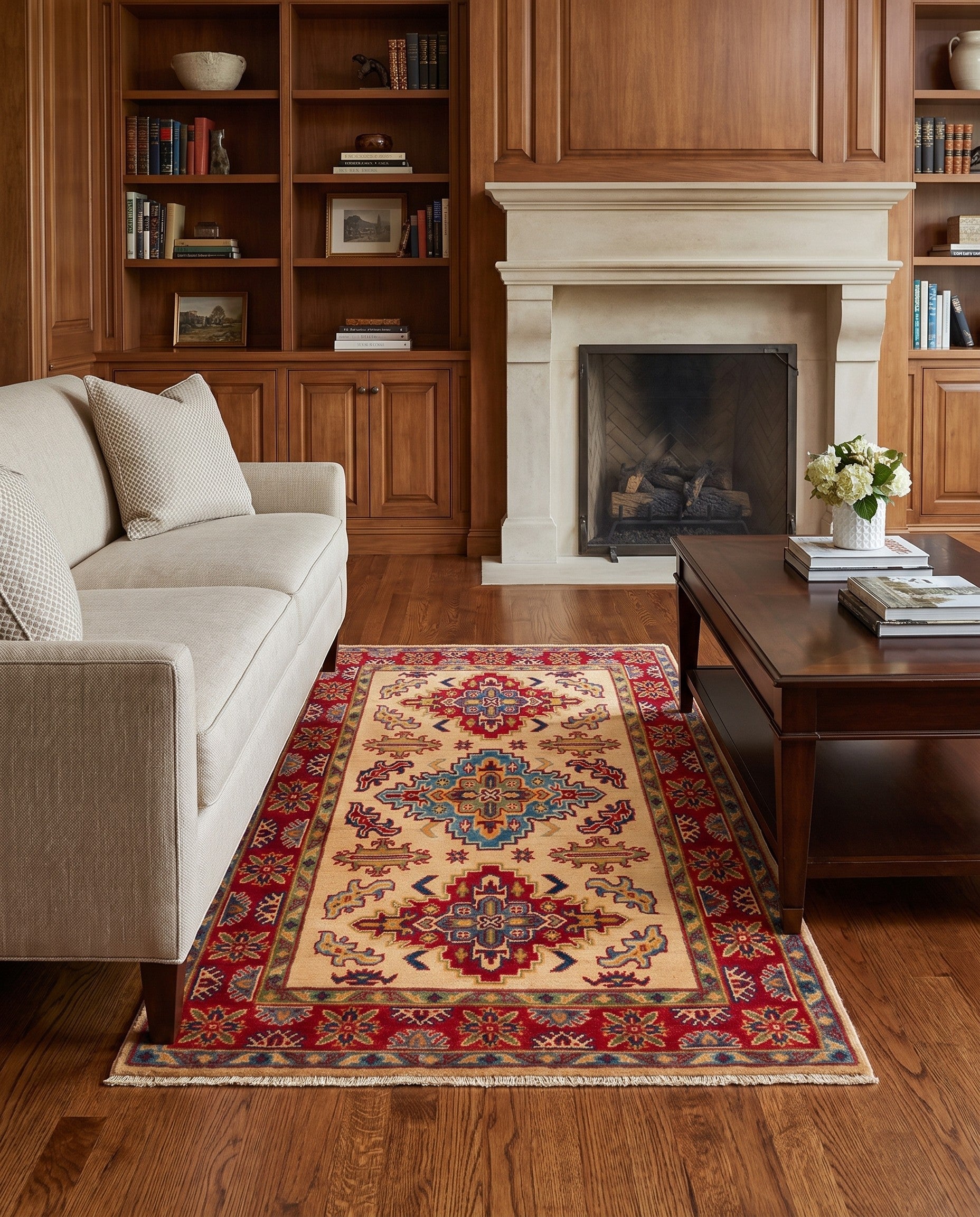 3' 4 x 5' 1 Hand Knotted Kazak Rug