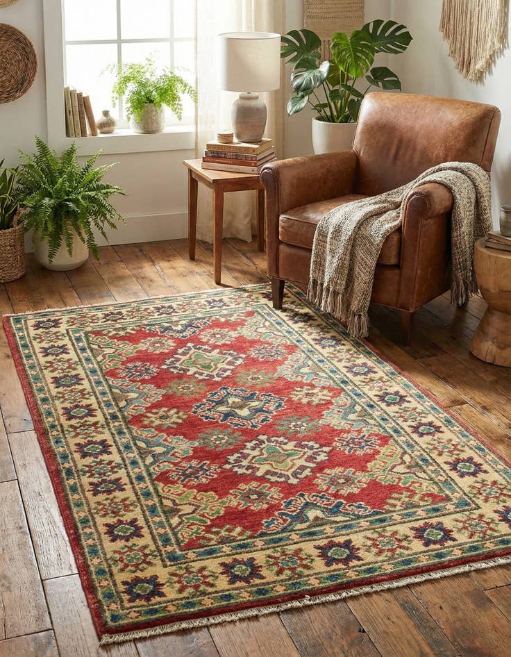 Detail image of 2' 6 x 4' 3  Hand Knotted Kazak Rug