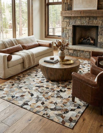 5' 1 x 7' 10 Cowhide - Patchwork Rug