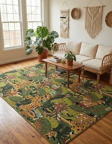 10' x 14' Easy-Clean Botanical Indoor / Outdoor Rug