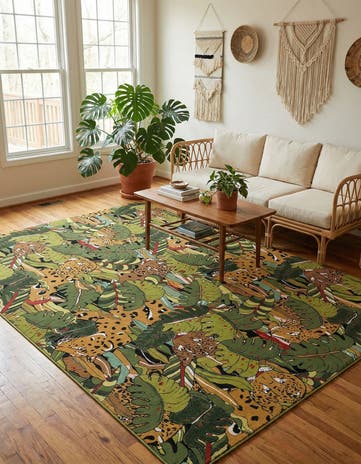 10' x 14' Easy-Clean Botanical Indoor / Outdoor Rug