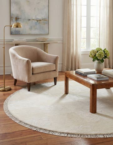 6' 6 x 6' 6 Hand Knotted Darya Wool Round Rug